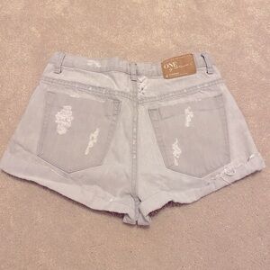 One Teaspoon Bonito Jean Shorts. High Waist, destroyed denim, well-loved Sz. 26